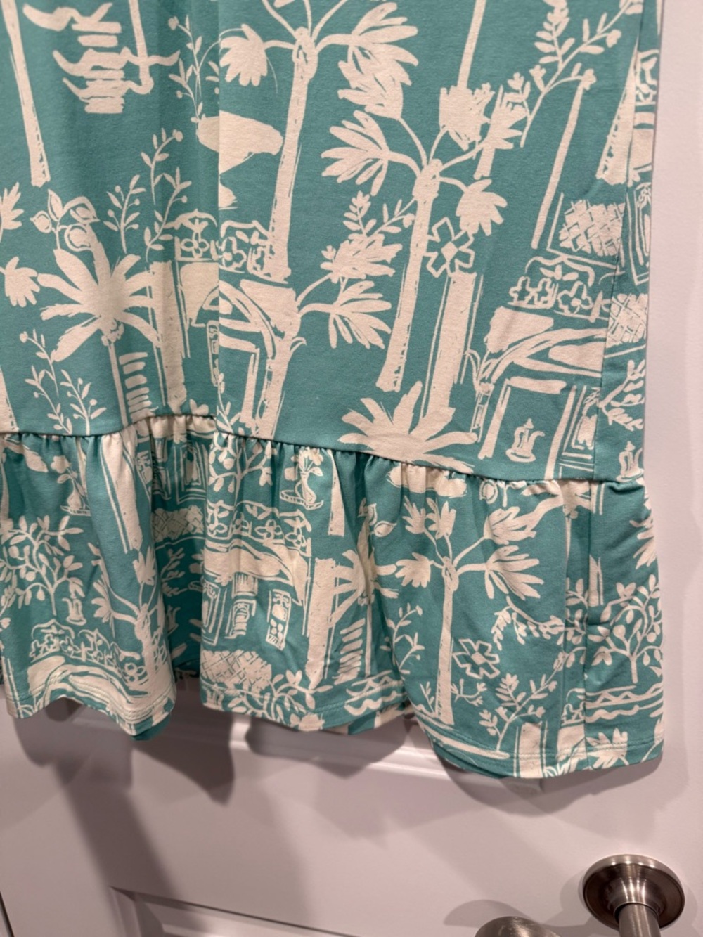 Spartina 449 Aqua Haze Palm-Print Polo Dress - Picture 5 of 6